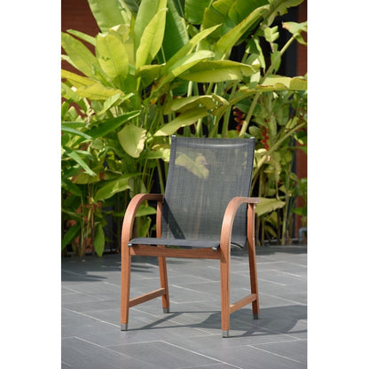 Amazonia Amazonia Set of 4 Black Stationary Dining Chair with Solid Seat