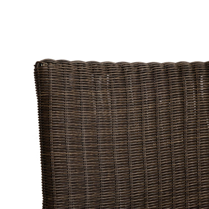 Amazonia Atlantic Set of 4 Wicker Stackable Brown Aluminum Frame Stationary Dining Chair with Woven Seat