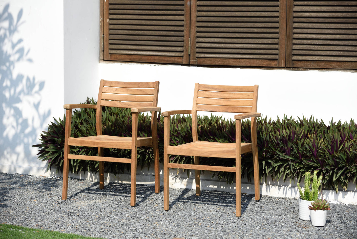 Amazonia Teak 9-Piece Natural Patio Dining Set Extendable Table Wood Oval Table with 8 Stackable Stationary Chairs