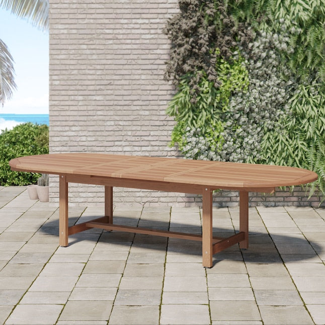 Amazonia Teak 13 -Piece Perma Patio Dining Set Extendable Table Wood Oval Table with 12 Stationary Chairs