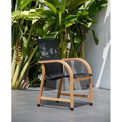 Amazonia Amazonia Set of 4 Black Stationary Dining Chair with Solid Seat
