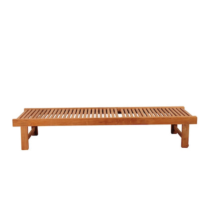 Amazonia Outdoor Brown Wood Frame Stationary Chaise Lounge Chair with Brown Cushioned Seat