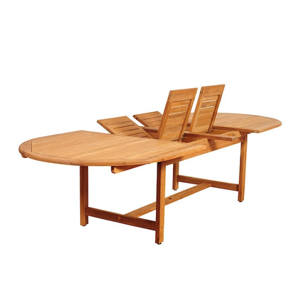 Amazonia Teak 13 -Piece Perma Patio Dining Set Extendable Table Wood Oval Table with 12 Stationary Chairs