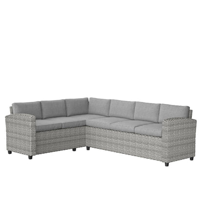 Amazonia Outdoor Wicker Outdoor Sofa with Gray Cushions and Wicker Frame