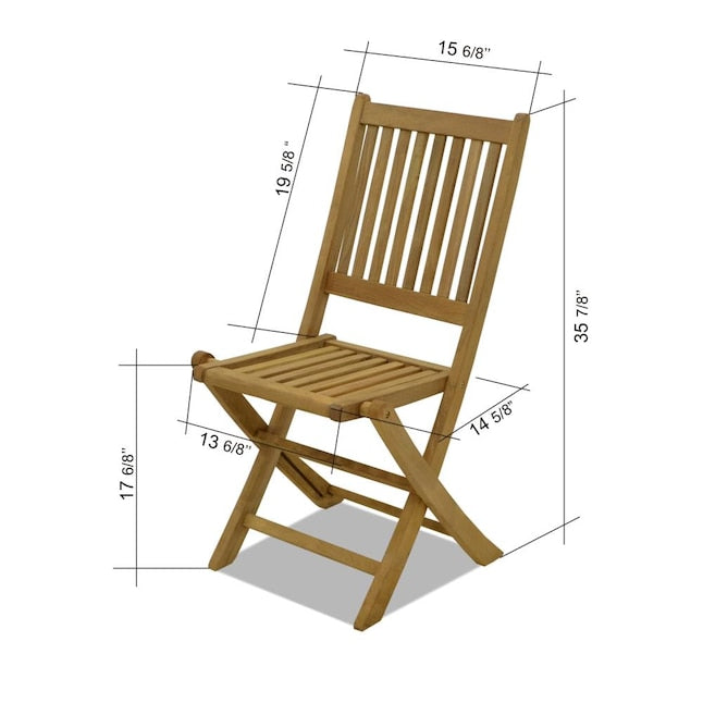 Amazonia Amazonia Teak Set of 2 Brown Wood Frame Stationary Dining Chair with Slat Seat