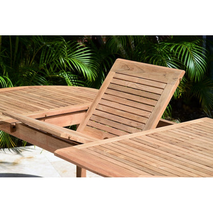 Amazonia Outdoor 11-Piece Natural Patio Dining Set Extendable Table Wood Rectangle Table with 10 Stationary Chairs