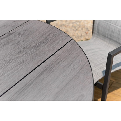 Amazonia 5 -Piece Gray Patio Dining Set Aluminum Round Table with 4 Gray Stationary Chairs