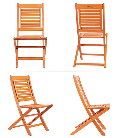 Amazonia Eucalypto 9-Piece Natural Patio Dining Set Wood Rectangle Table with 6 Stationary Chairs