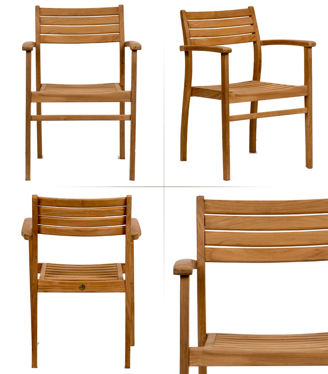 Amazonia Teak 9-Piece Natural Patio Dining Set Extendable Table Wood Oval Table with 8 Stackable Stationary Chairs