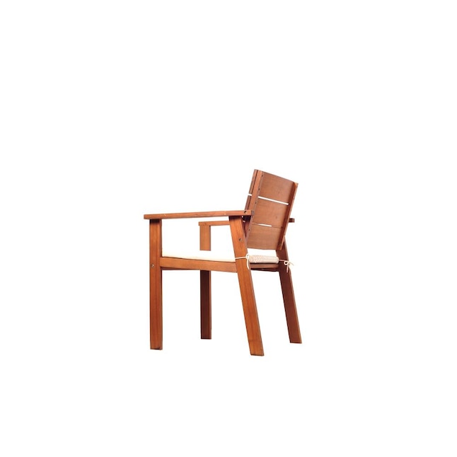 Amazonia Amazonia 5 -Piece Natural Patio Dining Set Wood Round Table with 4 Cushions Stationary Chairs