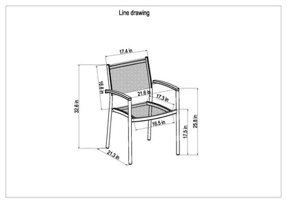 Amazonia Eucalyptus Set of 4 Stackable Teak Finish Eucalyptus Frame Stationary Conversation Chair with Black Solid Seat