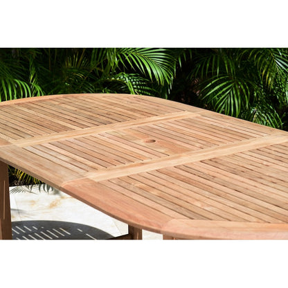 Amazonia Outdoor 11-Piece Natural Patio Dining Set Extendable Table Wood Rectangle Table with 10 Stationary Chairs