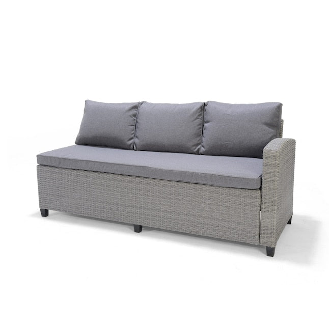Amazonia Outdoor Wicker Outdoor Sofa with Gray Cushions and Wicker Frame