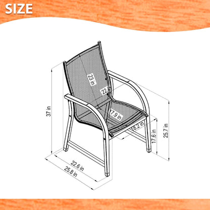 Amazonia Amazonia Set of 4 Black Stationary Dining Chair with Solid Seat