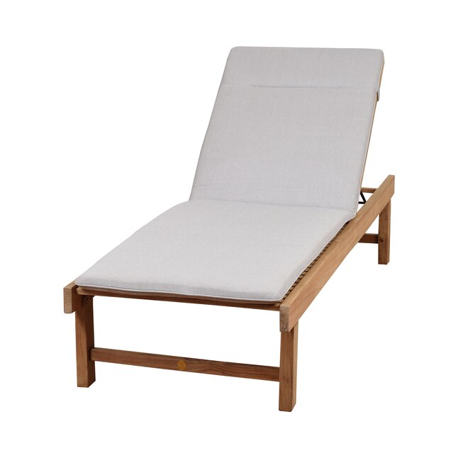 Amazonia Outdoor Brown Wood Frame Stationary Chaise Lounge Chair with Brown Cushioned Seat