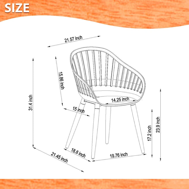 Amazonia International Home 7 -Piece Wood Patio Dining Set Wood Rectangle Table with 6 Stationary Chairs
