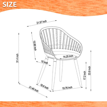 Amazonia International Home 7 -Piece Wood Patio Dining Set Wood Rectangle Table with 6 Stationary Chairs