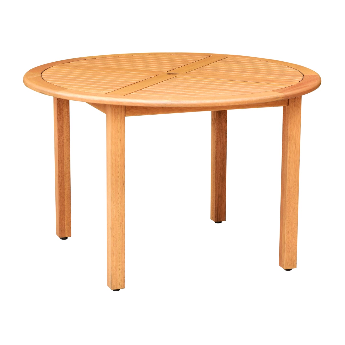 Amazonia Euca 5-Piece Wood Patio Dining Set Wood Round Table with 4 Stackable Stationary Chairs
