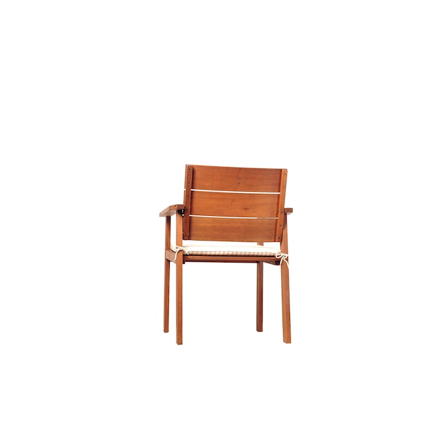 Amazonia 9 -Piece Brown Patio Dining Set Eucalyptus Rectangle Table with 8 Brown Cushions Stationary Chairs