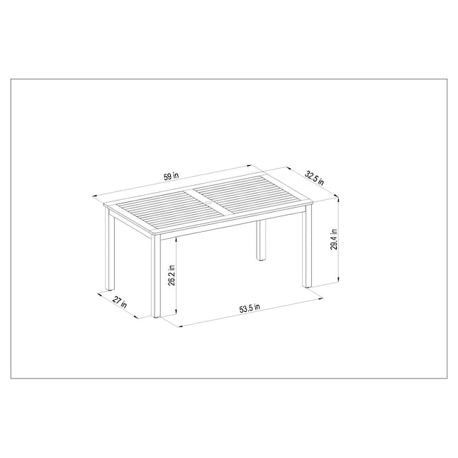 Amazonia Outdoor 9 -Piece White Patio Dining Set Wood Rectangle Table with 8 Stationary Chairs
