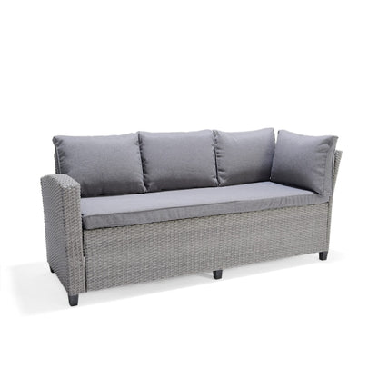Amazonia Outdoor Wicker Outdoor Sofa with Gray Cushions and Wicker Frame